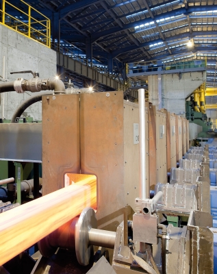 Induction heating plant